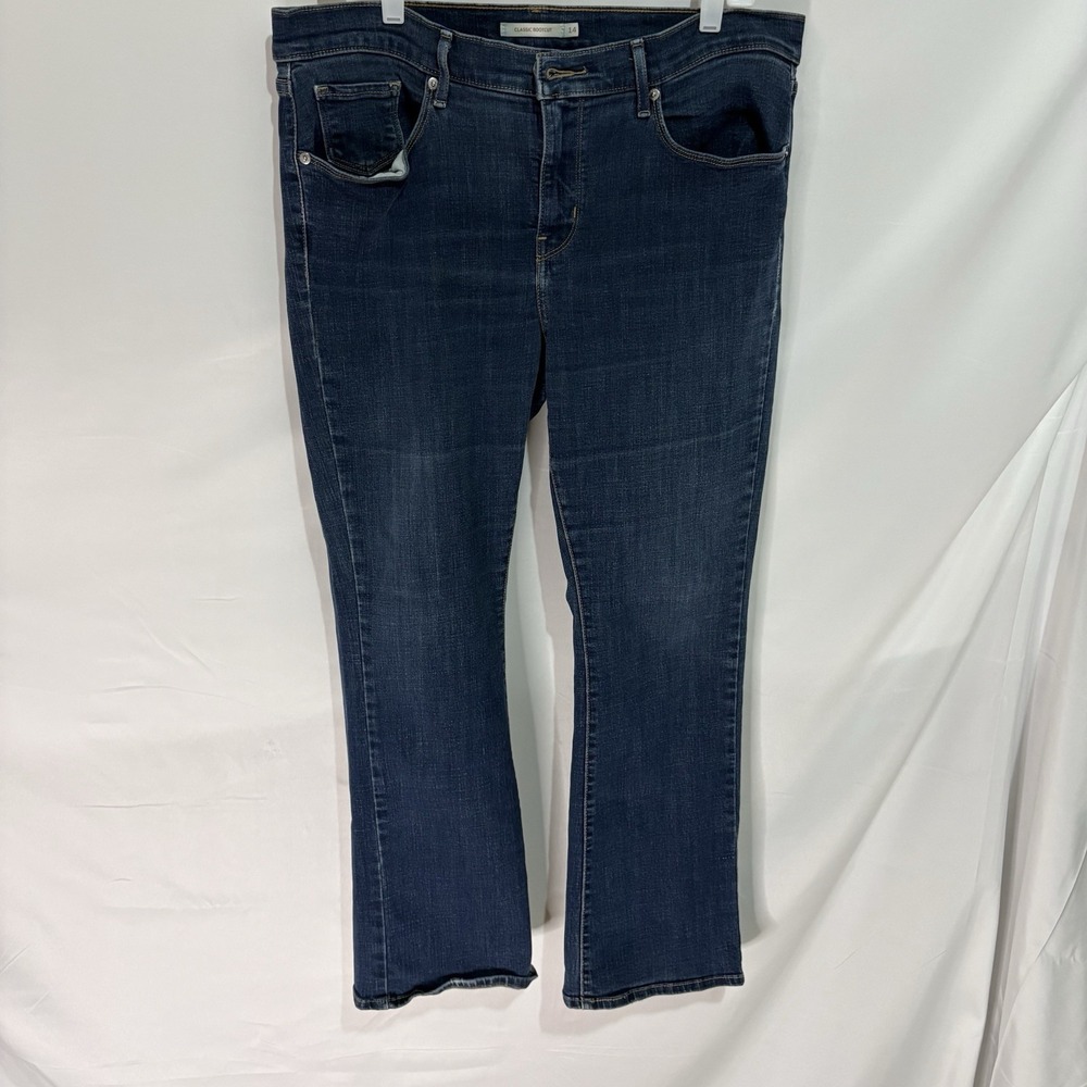 Levis Womens Classic Bootcut Jeans Medium Wash Size 14S Blue Denim